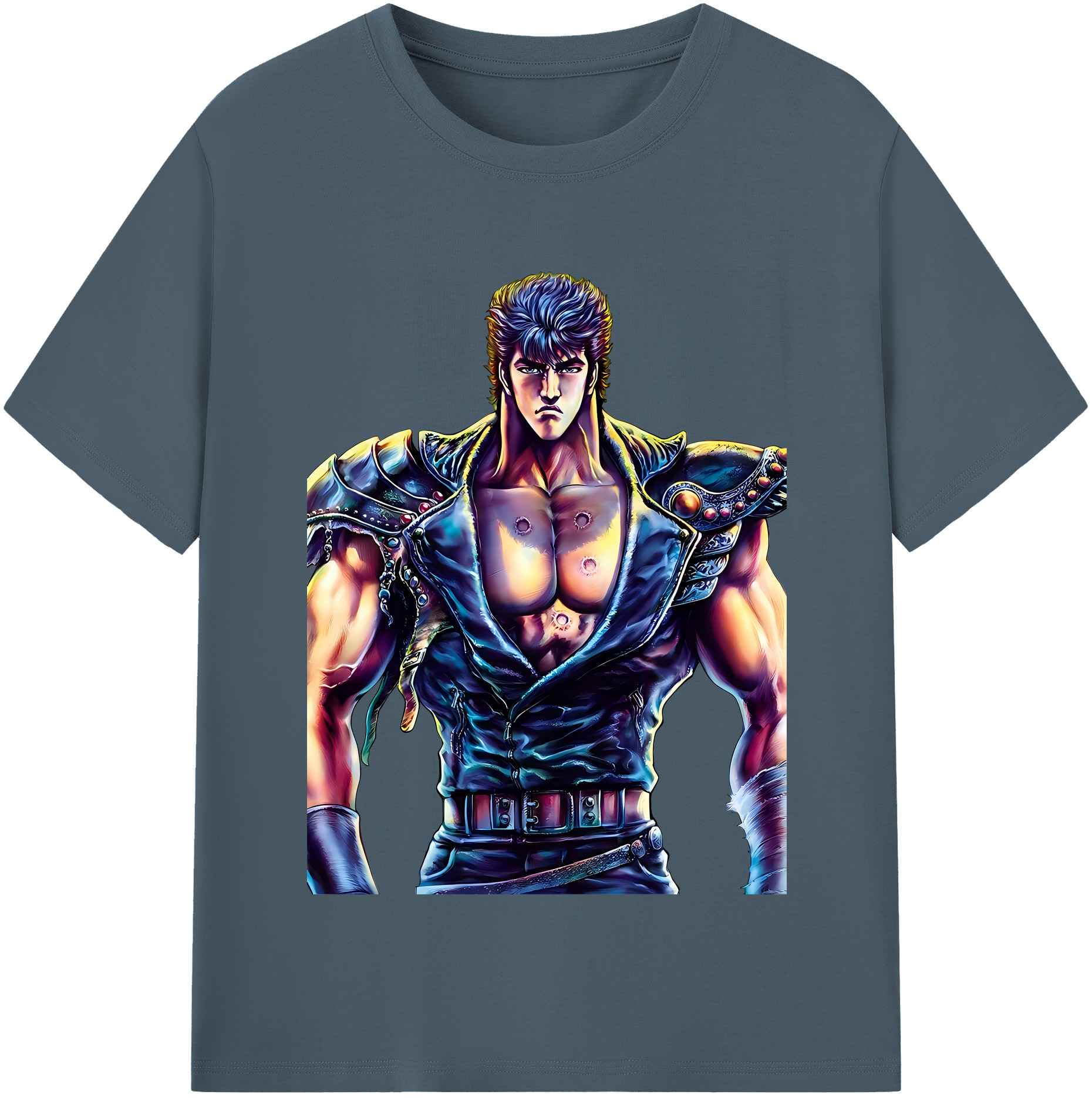 （画像用） 北斗の拳 Fist of the North Star 綿100％半袖Tシャツ（フロントプリント）